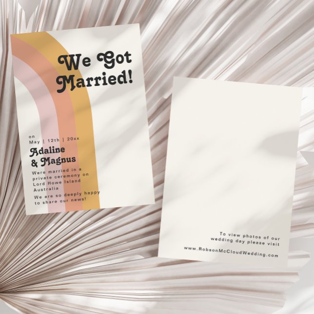 Modern Retro 70's Rainbow Elopement Announcement (Creator Uploaded)