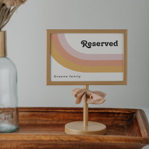 Modern Retro 70's Rainbow Reserved Sign