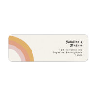 Modern Retro 70's Rainbow | Return Address Label