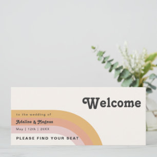 Modern Retro 70's Rainbow   Seating Chart Header