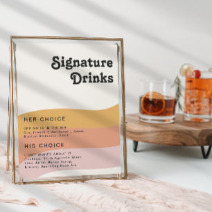 Modern Retro 70's Rainbow Signature Drinks Sign