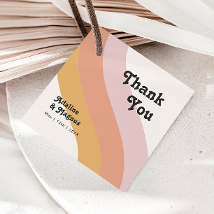 Modern Retro 70's Rainbow Thank You Favour Tags