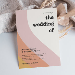 Modern Retro 70's Rainbow The Wedding Of Invitation