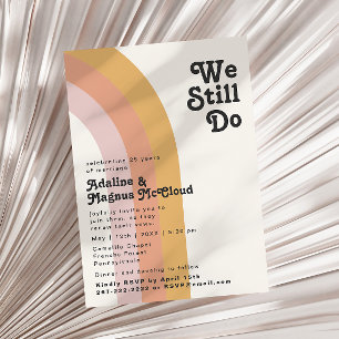 Modern Retro 70's Rainbow We Still Do Vow Renewal Invitation