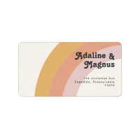 Modern Retro 70's Rainbow Wedding RSVP Return
