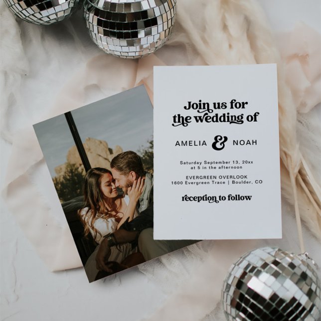 Modern Retro 70's Wedding Invitation (Creator Uploaded)