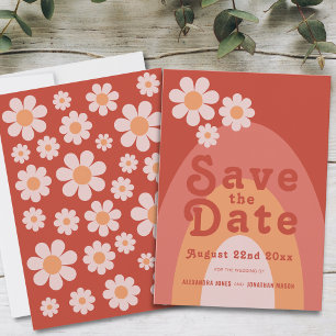 Modern Retro 70s Wedding Save The Date
