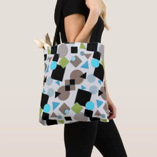 Modern Retro Abstract Design Tote Bag