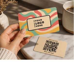Modern Retro Abstract QR Code Business Card