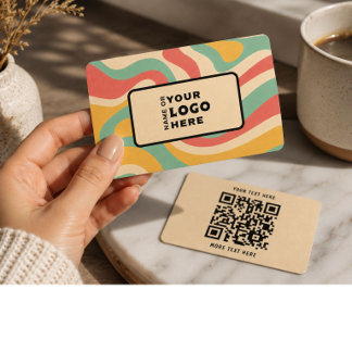 Modern Retro Abstract QR Code Business Card