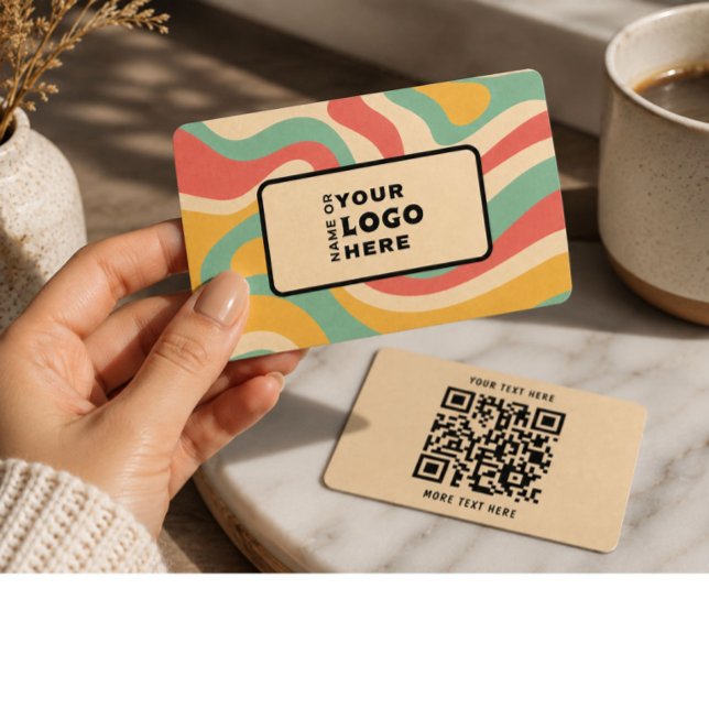 Modern Retro Abstract QR Code Business Card (Creator Uploaded)