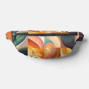 Modern Retro Abstract Squares Collection Bum Bags