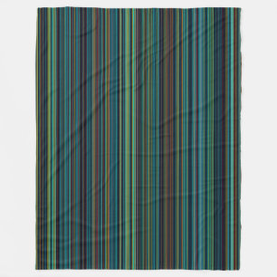 Modern retro aqua purple blue brown stripe fleece blanket