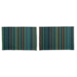 Modern retro aqua purple blue brown stripe fleece  pillowcase