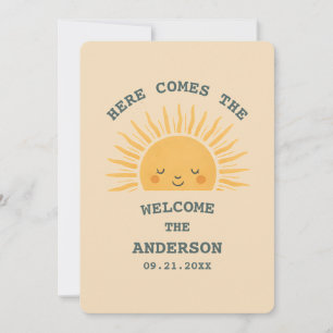 Modern Retro Baby Shower Customisable Sticker Invitation