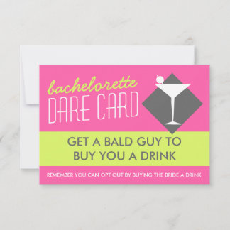 Modern Retro Bachelorette DARE game card