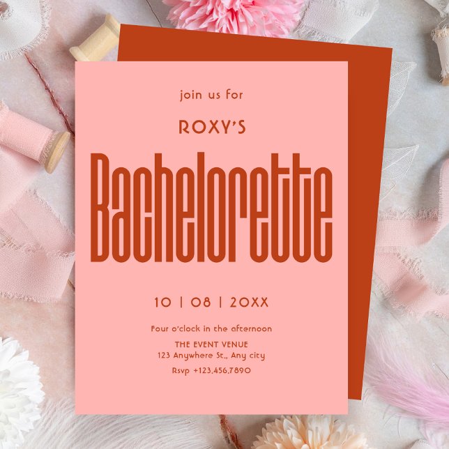Modern Retro bachelorette Invitation (Creator Uploaded)