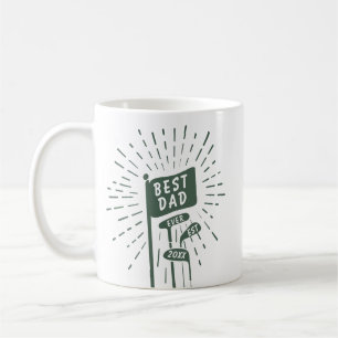 Modern Retro Best Dad Ever Photo Golf Clubs Coffee Mug