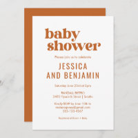 Modern Retro Boho Chic Terracotta Baby Shower