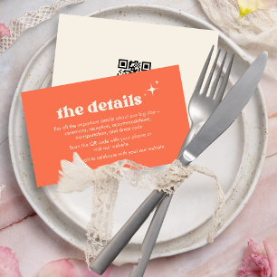Modern Retro Bold & Chic Wedding Details Card