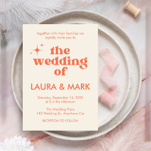 Modern Retro Bold & Chic Wedding Invitation