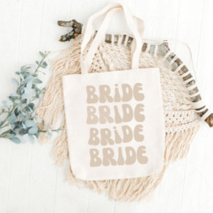 Modern Retro Bride Bachelorette Party Vintage Tote Bag