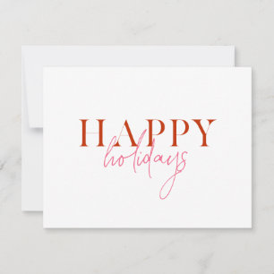 Modern Retro Bright Colourful Red Pink Script Dog Holiday Card