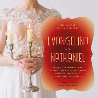 Modern Retro Burgundy Ivory Typography Wedding Invitation