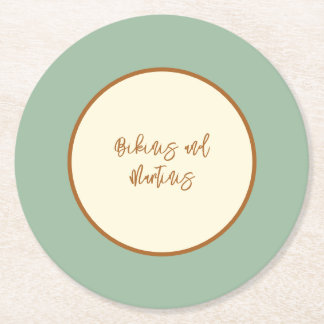 Modern Retro Chilli Lime Round Paper Coaster