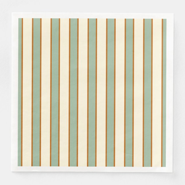 Modern Retro Chilli Lime Stripe Napkin (Front)