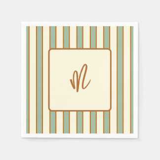 Modern Retro Chilli Lime Stripe Napkin