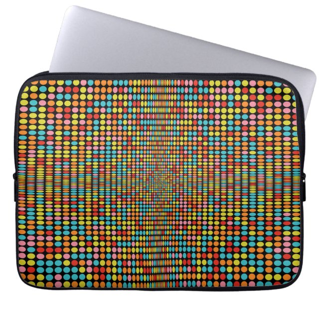 Modern Retro Circle Art Laptop Sleeve (Front)