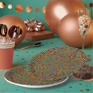 Modern Retro Circle Art Paper Plates