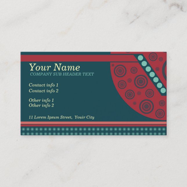Modern Retro Circle Stripes w/ Logo Business Card (Front)