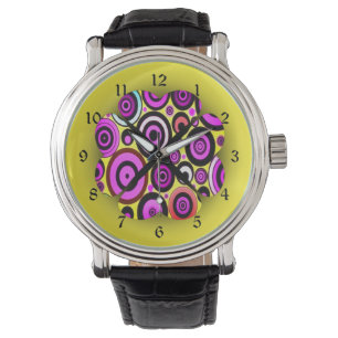 Modern Retro Circles Pattern Watch