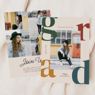 Modern Retro Class of 2024 Graduation Invitation