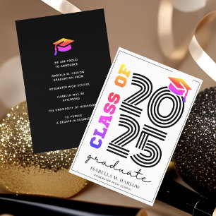 Modern Retro Class of 2025 Rainbow Announcement