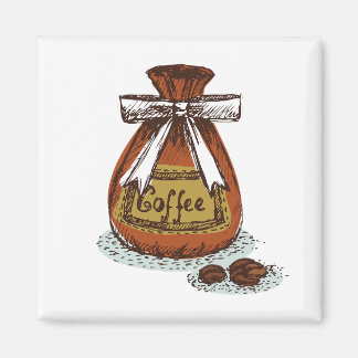Modern retro coffee l Caffeine l Latte l Brown Magnet