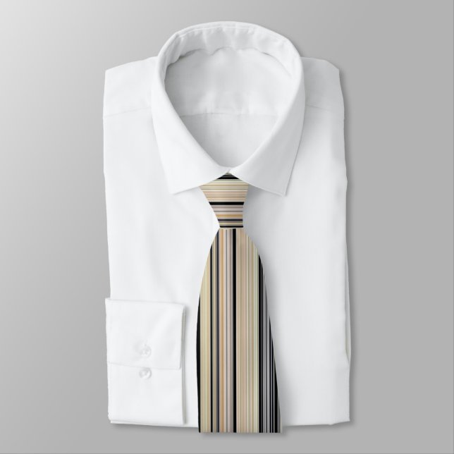 Modern Retro Colour Blend Vertical Striped 003 Tie (Tied)