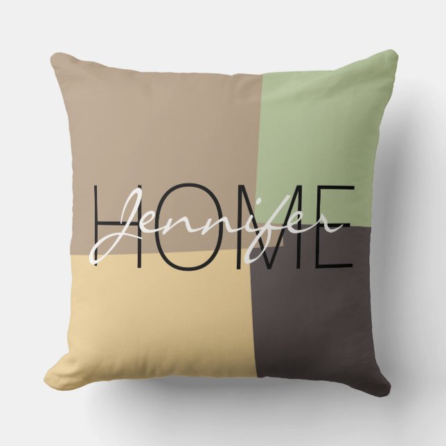 Modern Retro Colour Geometric Pattern #20 Cushion (Front)