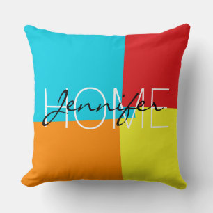 Modern Retro Colour Geometric Pattern #4 Cushion