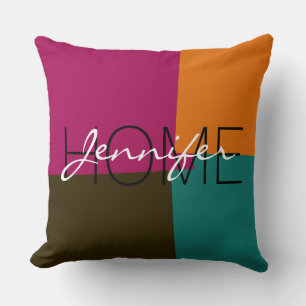 Modern Retro Colour Geometric Pattern #8 Cushion