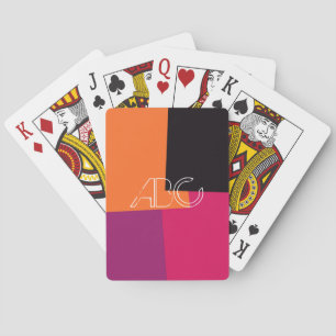 Modern Retro Colour Geometric Pattern #9 Playing Cards