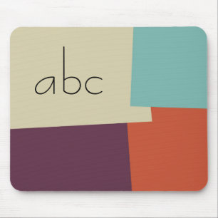 Modern Retro Colour Geometric Pattern Monogram #7 Mouse Pad