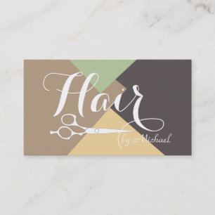Modern Retro Colour Hair Stylist #10 Business Card