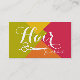 Modern Retro Colour Hair Stylist #2 Business Card