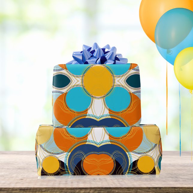 Modern Retro Colourful  Fun Geometric Abstract  Wrapping Paper (Creator Uploaded)