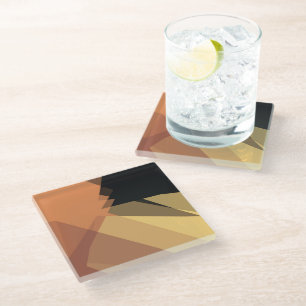Modern Retro Colours Geometric #16 Glass Coaster