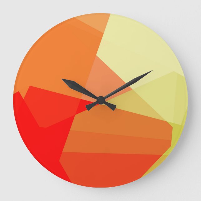 Modern Retro Colours Geometric #18 Large Clock (Front)
