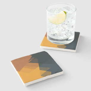 Modern Retro Colours Geometric #29 Stone Coaster